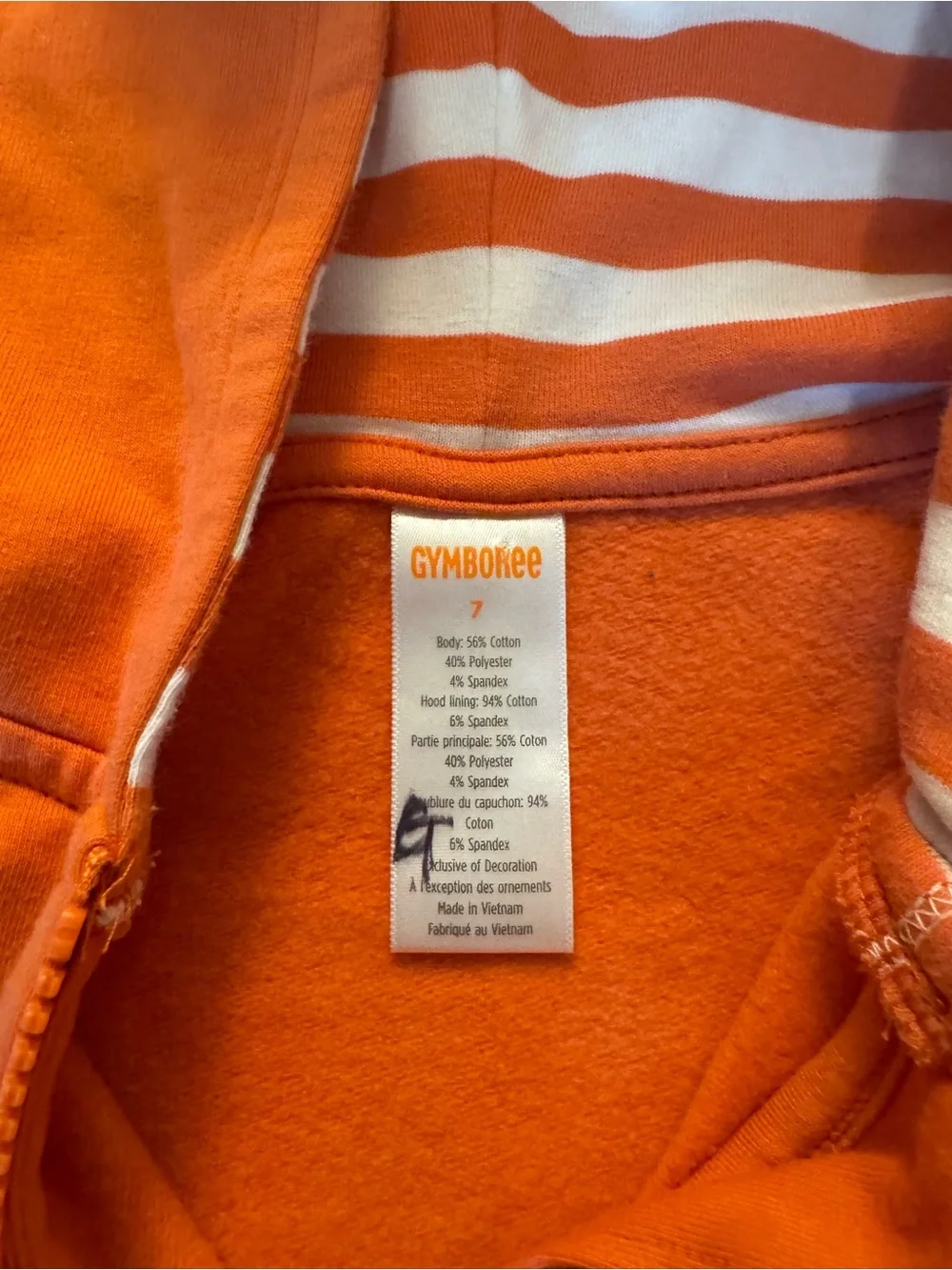 Gymboree girls Fall Pumpkin zip up hoodie size 7